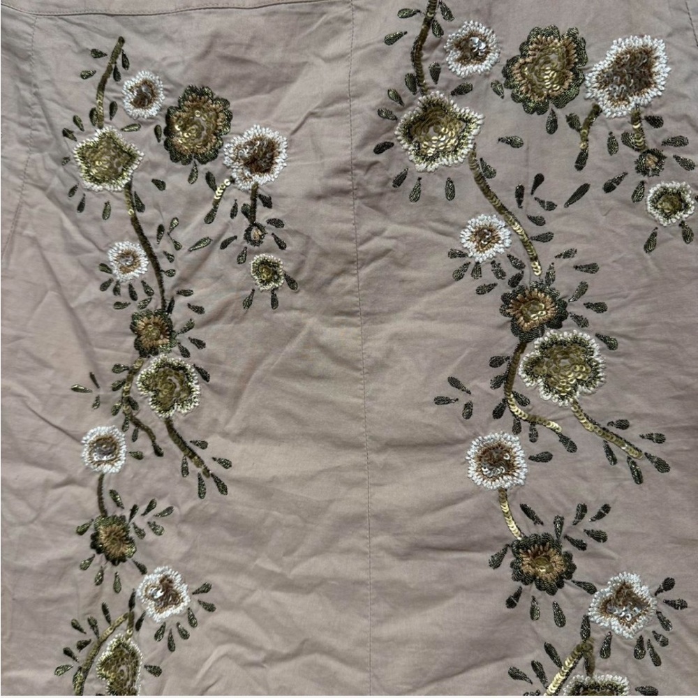 Talbots Floral Embroidered Sequin Skirt Tulle Ruffle Boho Cottagecore Fairy - Picture 4 of 10